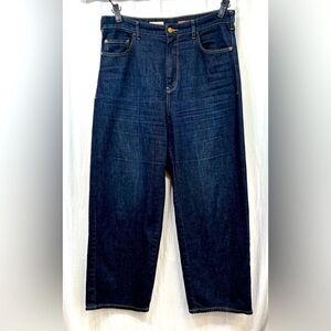 Pilcro Anthropologie The Skipper Wide Leg Jeans High Rise Dark Blue Size 31